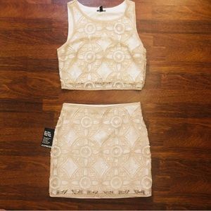 “EXPRESS” Cropped Top and Mini Skirt Set!